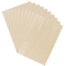 10 X Plywood Panels , A4 Wooden Panel, Fretsaw Wood for DIY Woodworking, Laser Processing, Model Making,300 X 200 X 2 mm