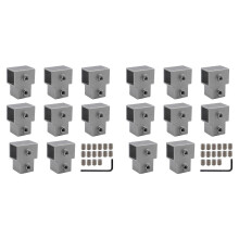 16 PCS 1In/25 mm Square Tube Connector, 3-Way Pipe Fitting Connector Aluminum Alloy Tee Chain End Rails Clamps A