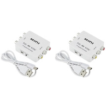2X Mini PAL NTSC Bi-Direction TV System Converter Switcher PAL to NTSC NTSC to PAL Dual-Way TV Composite Connection