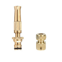 Brass Hose 4/6in Sprayer Nozzle High Pressure Car Wash Garden Heavy Duty Adjustable