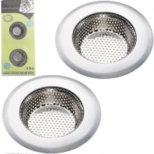 2 Mini-Badezimmer-Abflusssiebe – Edelstahl, kleiner, breiter Rand, 5,6 cm Durchmesser