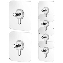 Zelfklevende fotohangers, 6 stuks, transparante muurhaken, geen boorschade nodig, waterdicht, draagvermogen 5 kg