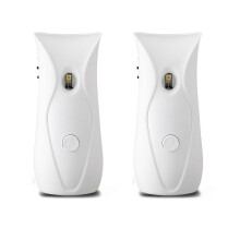 2x Automatische luchtverfrisserdispenser voor de badkamer, timergestuurde luchtverfrisser, wandmontage, automatische geurdispenser voor thuis