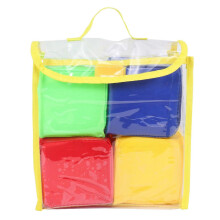 Juego de dados educativos DIY, pa?uelos de bolsillo, bloques apilables de espuma para fotosJuego de 4