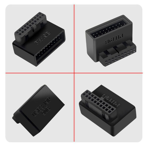 5X PH19B USB 3.0 Internal Header USB3.0 19/20P Socket 90 Degree Adapter Converter for Computer Motherboard