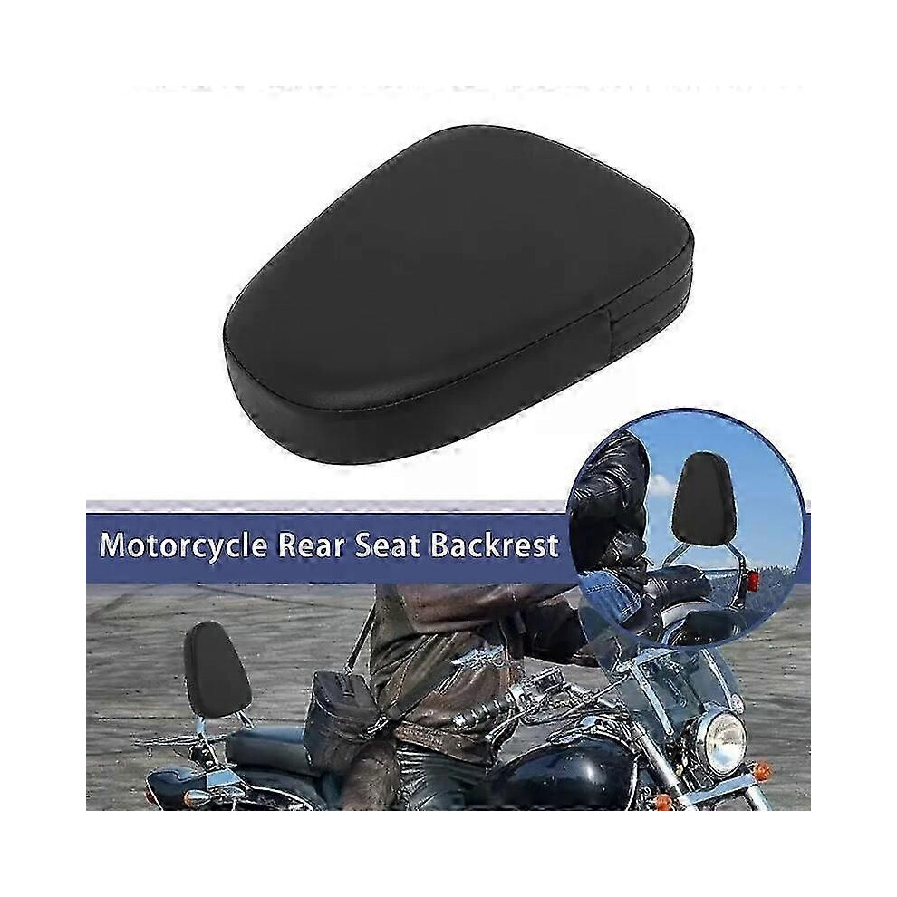 Harley Kawasaki Universal Motorcycle Passenger Backrest Sissy Bar Cushion Pad For Cruiser Chopper Black 9152359402002