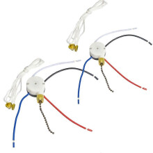 Zugschalter für Deckenventilatoren, ZE-208S E89885, 3-stufig, 4-adrig, Zugkettenschalter für Ventilatorbeleuchtung