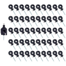 Elektrozaun-Isolator, Schraubisolator, Zaunringpfosten-Isolator, Holzpfosten-Isolator mit Isolator-Steckschlüssel, 50 Stück