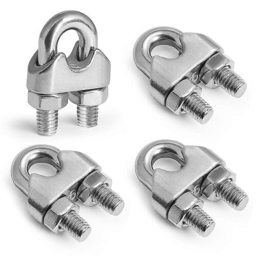 Lot de 4 serre-cables en acier inoxydable