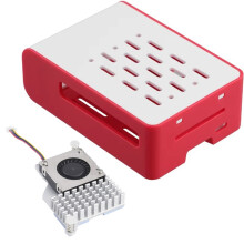 For Raspberry Pi 5 Red-White Cooling Case for Official Active Cooler