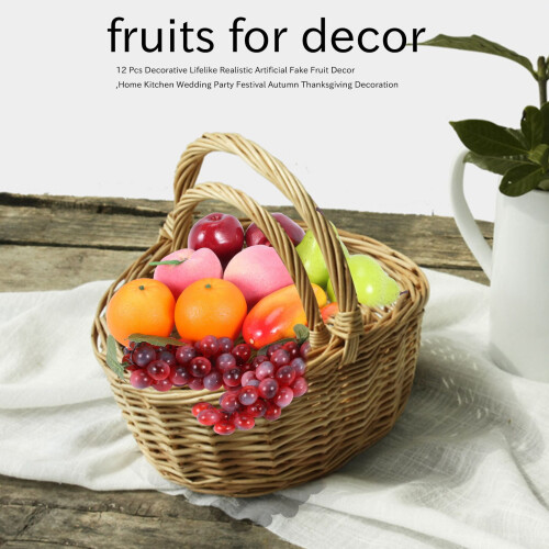 Decor cu fructe artificiale din spumă realistă, format din 12 piese 1