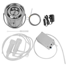 3L Verstelbare Motor Melkmachine Vacu¹mpomp Roestvrijstalen Emmer voor Schapen 100-240V UK Stekker