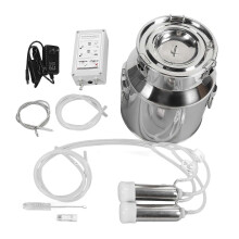 Elektrische Kuhmelkmaschine, 14 l, mit pulsierender Vakuumpumpe, Edelstahl, für Weidehaltung, 100–240 V, US-Stecker