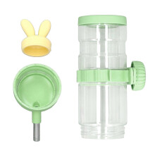 Pet Hanging Water Bottle Multipurpose Leakage Proof Large Capacity Hanging Water Feeder for Small Animals Rabbit Guinea Pig Hedgehog Rat Green 900ml