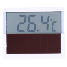 Aquariumthermometer op zonne-energie met LED-display voor watertemperatuur.