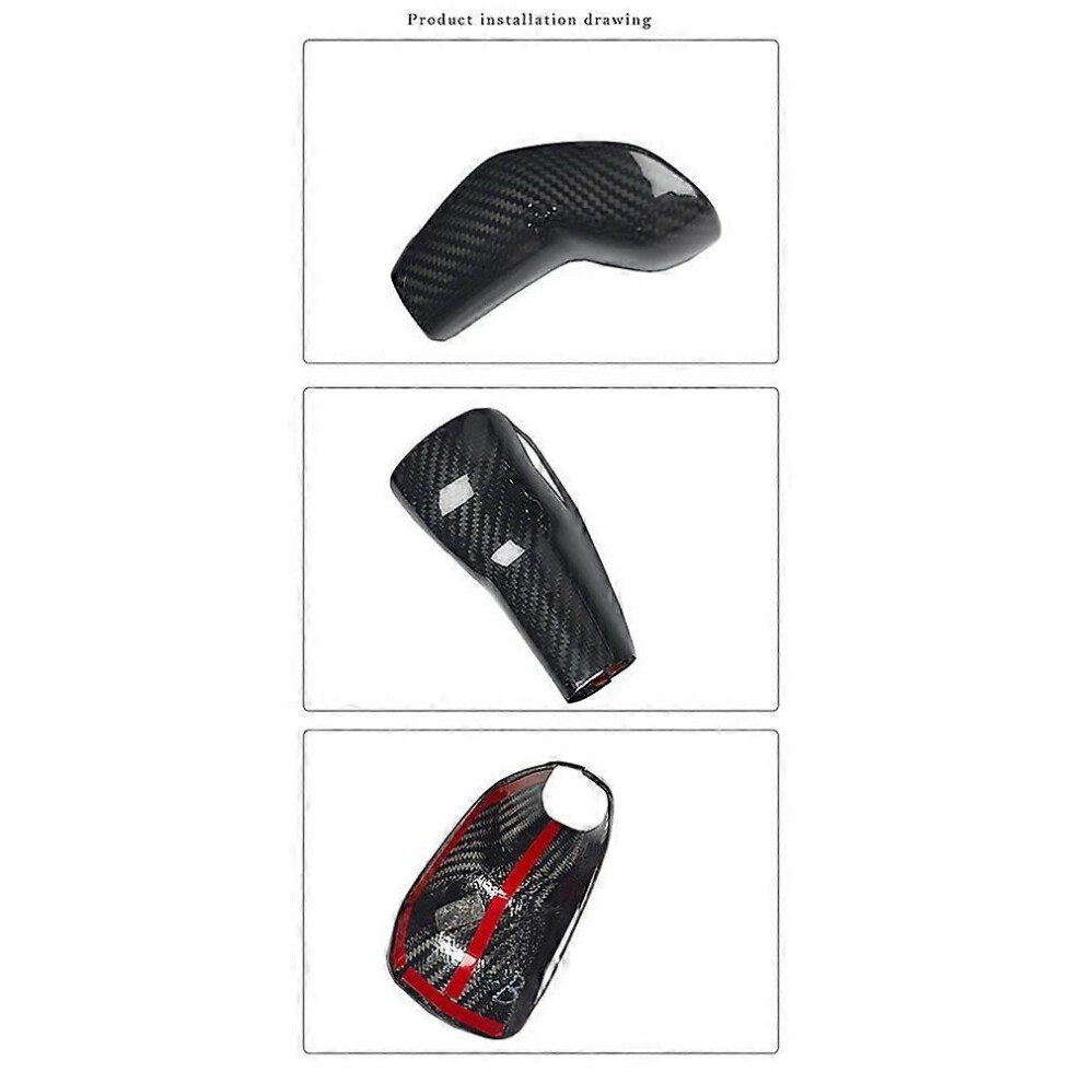 Real Carbon Fiber Car Gear Shift Knob Cover For Cadillac Xt4 Ct6 2018-2019 Console Gear Knob Cover Modified Parts 9152359421836