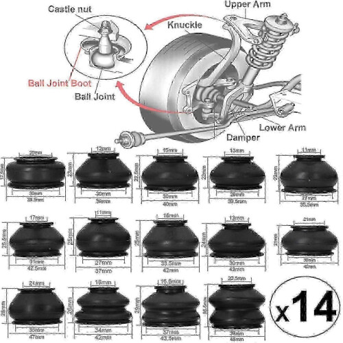 Universal Rubber Dust Boot Kit for Car Suspension and Steering Components 1