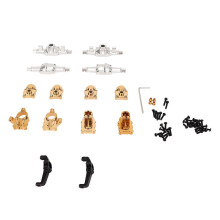 Vorder- und Hinterachsgehäuse-Set aus hochglanzpoliertem Aluminium und Messing für FCX24 1/24 Crawler, Gold