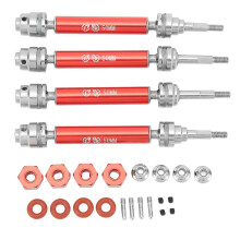 4 Sets RC Steel Front and Rear CVD Drive Shafts Replacement RC Upgrades Parts for TRAXXAS SLASH 1/10 RC Car Red