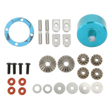 Differentieelset spiraalvormig voor en achter, vervangend, van aluminiumlegering voor ARRMA 1/7 1/8 serie radiografisch bestuurbare voertuigen, blauw.