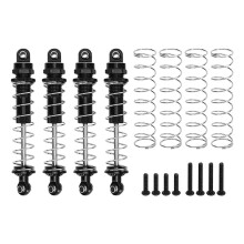 4Pcs RC Front Rear Shock Absorbers Aluminum Alloy Reduce Vibration Shock Absorbers Set for Axial Capra UTB18 1/18 Black