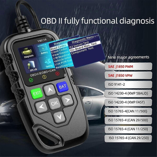 YM119 OBDII Scanner Diagnostic Tool OBD2 Code Reader Car Auto Diagnostic Tool Work for All Cars 2