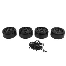 4pcs Beadlock Wheel Rim 1.9inch Carbon Fibre Sealed Hexagonal Beadlock Wheel Hub for 1/10 RC Crawler Car Black