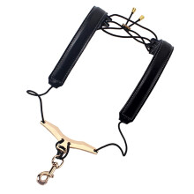 Leather Double Shoulder Saxophone Neck Strap for Alto Tenor, Adjustable Breathable Cowhide Comfort Black
