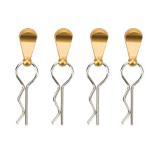 4Pcs Metal RC Car Body Clips with Pull Tabs for 1/8 1/10 Remote Control Car Upgrade Parts Gold