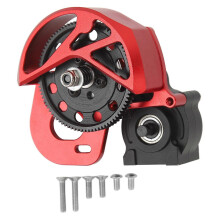 1/10 Aluminiumlegering RC-versnellingsbak met stalen 87T-tandwielset voor Axial SCX10 SCX10 II Rood