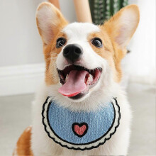 Huisdieraccessoires en -benodigdheden voor kleine honden, puppy's en katten: verstelbare wollen nekwarmer/sjaal/halsband in blauw.
