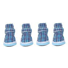 4 stuks blauwe antislip sportschoenen voor huisdieren, zachte stoffen, ademende puppy-sneakers voor buiten (#4)