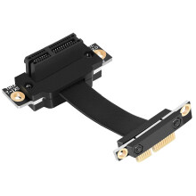 PCIe X1 riser-kabel met dubbele haakse connector (90 graden) voor PCIe 3.0 X1 naar X1 verlengkabel, 8 Gbps PCI Express 1X riser-kaart-5 cm