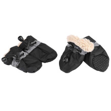 4-delige set antislip hondenschoenen/laarzen/hondensokken van zacht katoen met vulling, zwart #4