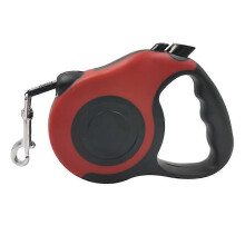Retractable Pet Leash Button Control Ergonomic Handle Safe Dog Walking Belt for Cat Rabbit 16.4ft Red