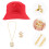 1Set Hip Hop Accessoires 90S Hoed Ring Ketting Polyester Metaal 7