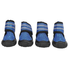 stuks antislip, ademende hondenschoenen met reflecterende bandjes voor kleine, middelgrote en grote honden (blauw, 9 cm x 3,5 inch)