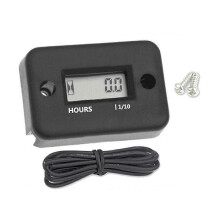 Waterdichte digitale urenteller met LCD-display en inductieve timer voor fiets, motorfiets, ATV en sneeuwscooter.