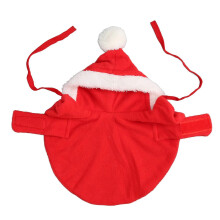 Kerstcape voor huisdieren: warm, zacht, huidvriendelijk en schattig, met capuchon, geschikt voor puppy's en katten, rood.