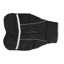 Pet Plush Collar Warm Jacket Cotton Reflective Waterproof Loose Dog Autumn Winter Coat for Small Medium Dogs Black Black XL