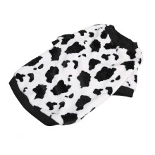 Warme Hundekleidung, weich, hautfreundlich, dehnbar, zweibeiniges Milchkuh-Print-Wintershirt für mittelgroße bis große Hunde (6XL)