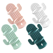 Toothbrush Holders Bathrooms Wall Mounted Cactus Shape Light Green Drainage Storage 4Pcs