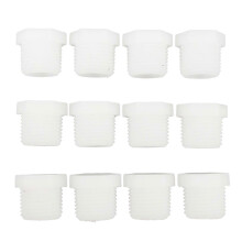 Set van 12 aftappluggen voor camperboilers, 1/2 inch, witte plastic aftappluggen voor Atwood-boilers.
