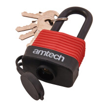 Amtech T0760 40mm Long Shackle Weatherproof Padlock Outdoor Padlock 4 Keys