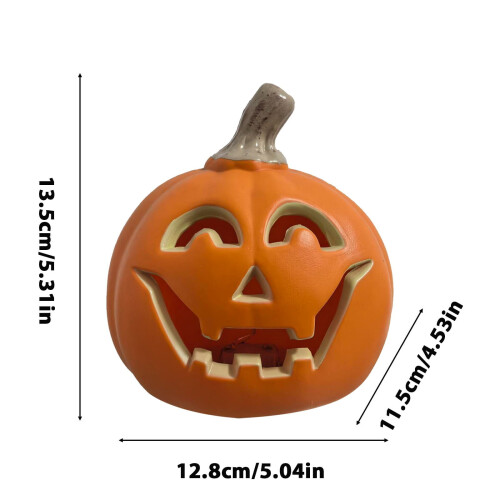 Plastgresskarlykt med lys - Halloween-dekorasjon 1
