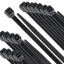 Beshine Black Cable Ties 300mm x 48mm Pack of 250 12 Tie Wraps Self Lockin