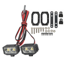 RC-Scheinwerfer mit 4 LEDs, weißer Beleuchtung, Kunststoffgehäuse, 2,54JR-Stecker, abnehmbare Halterungen, RC-Spotlampe für 1/10, 5 bis 7,4 V