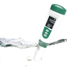 5-in-1 waterkwaliteitstestpen met spraakfunctie, EC-zuurgraadmeter, pH-meter, TDS-zoutgehaltemeter, waterkwaliteitsmeter (zonder pH-poeder).