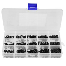 480 stuks/set Zwarte koolstofstalen zeskantige verzonken schroeven en moeren set M2 M2.5 M3