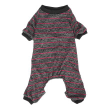 Gestreepte hondenpyjama, dun, ademend, met 4 poten, huisdierpyjama, hondenkleding voor thuis in de zomer, maat XL